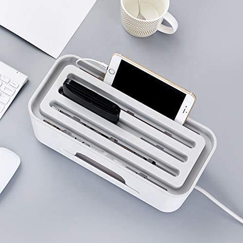 Cable Management Box - White | Cord Organizer & Safety Cover