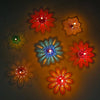 Colorful 3D Reflective Flower Diyas for Diwali Decoration, Multicolor, Reusable