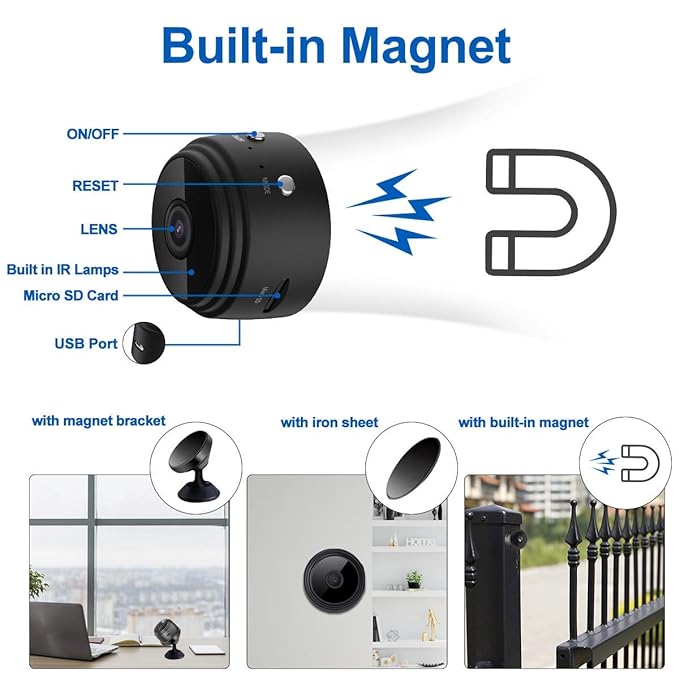 Mini WiFi Magnetic 1080P HD Night Vision Nanny Camera