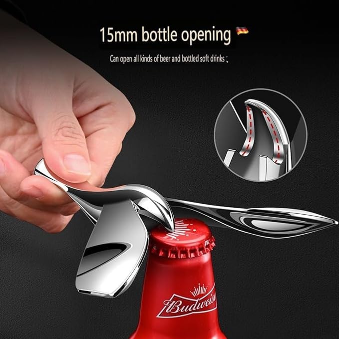 Sleek Chrome Tipsy Bottle Opener - One Size